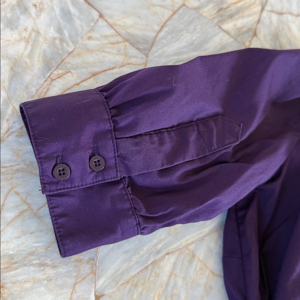 Bebe‎ Deep Purple Ruffle Top Small - Picture 12 of 14